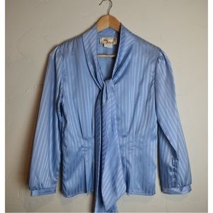 Beautiful Blue Kaki Robert's Blouse